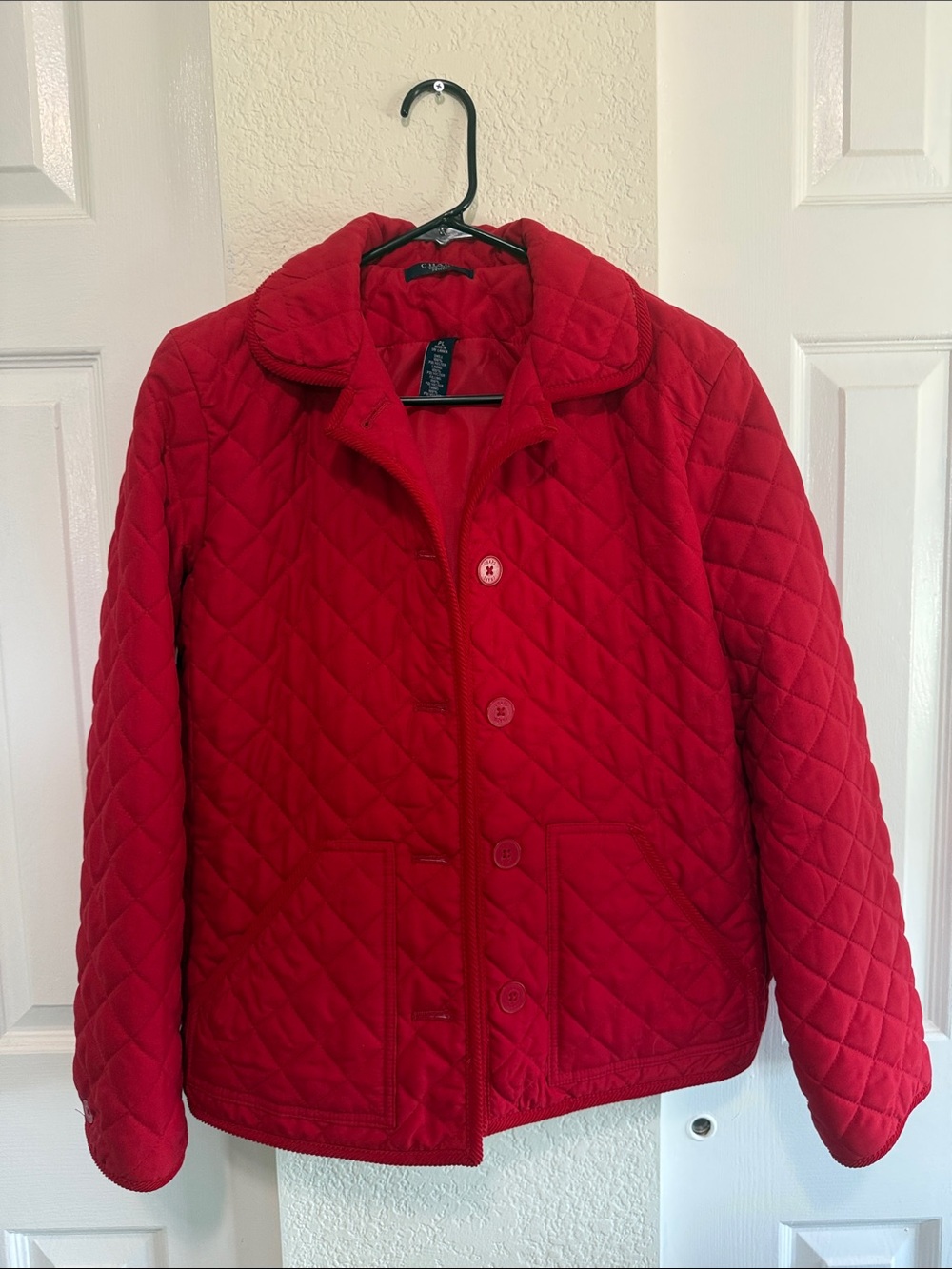 Chaps Quilted Red Utility Jacket
